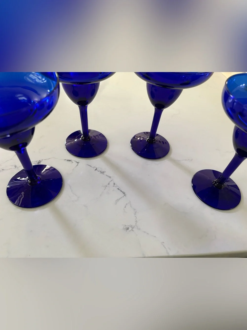 Pier 1 Cobalt Blue Glass Margarita Coupe Set